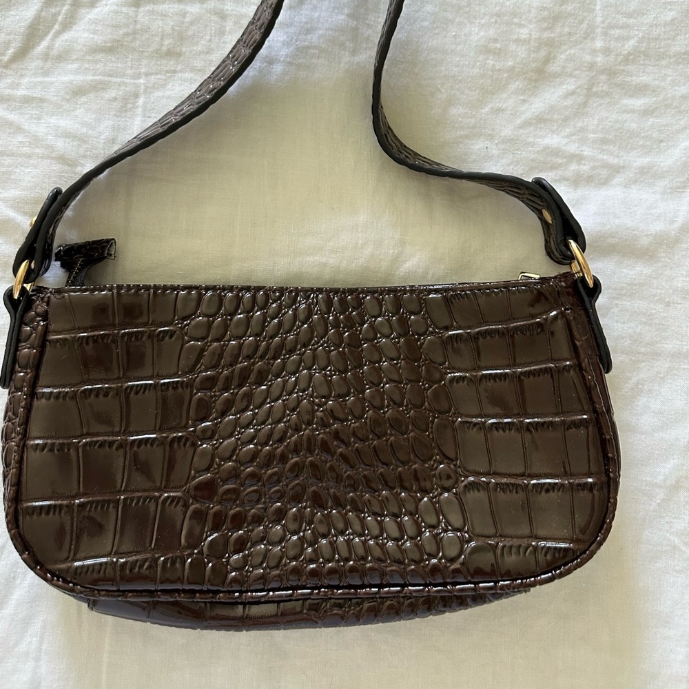 brown 90s snake skin purse